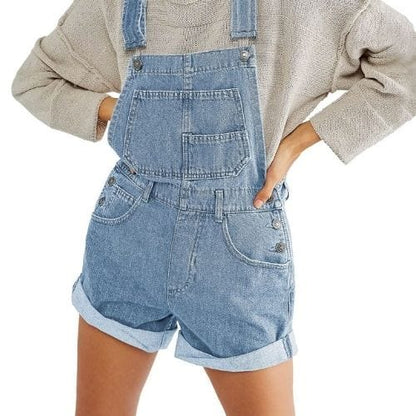 Denim Latzhose Damen Kurz