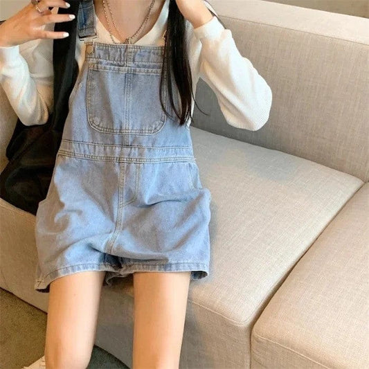 Jeans Latzhose Damen Kurz