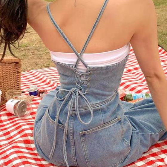 Jeans Latzhose Damen Lang