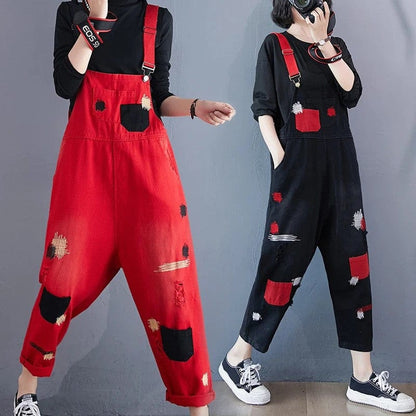 Jeans Latzhose Damen Lässig