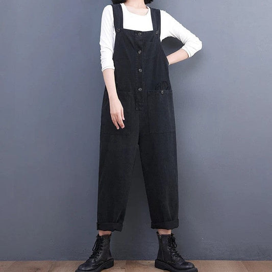 Jeans Latzhose Damen Schwarz