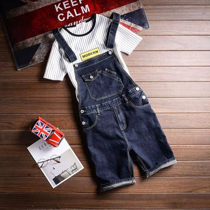 Latzhose Herren Kurz Schwarz