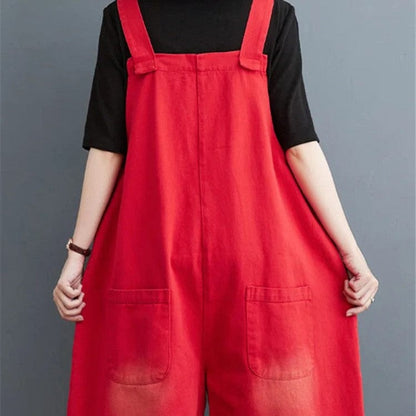 Rote Latzhose Damen Kurz
